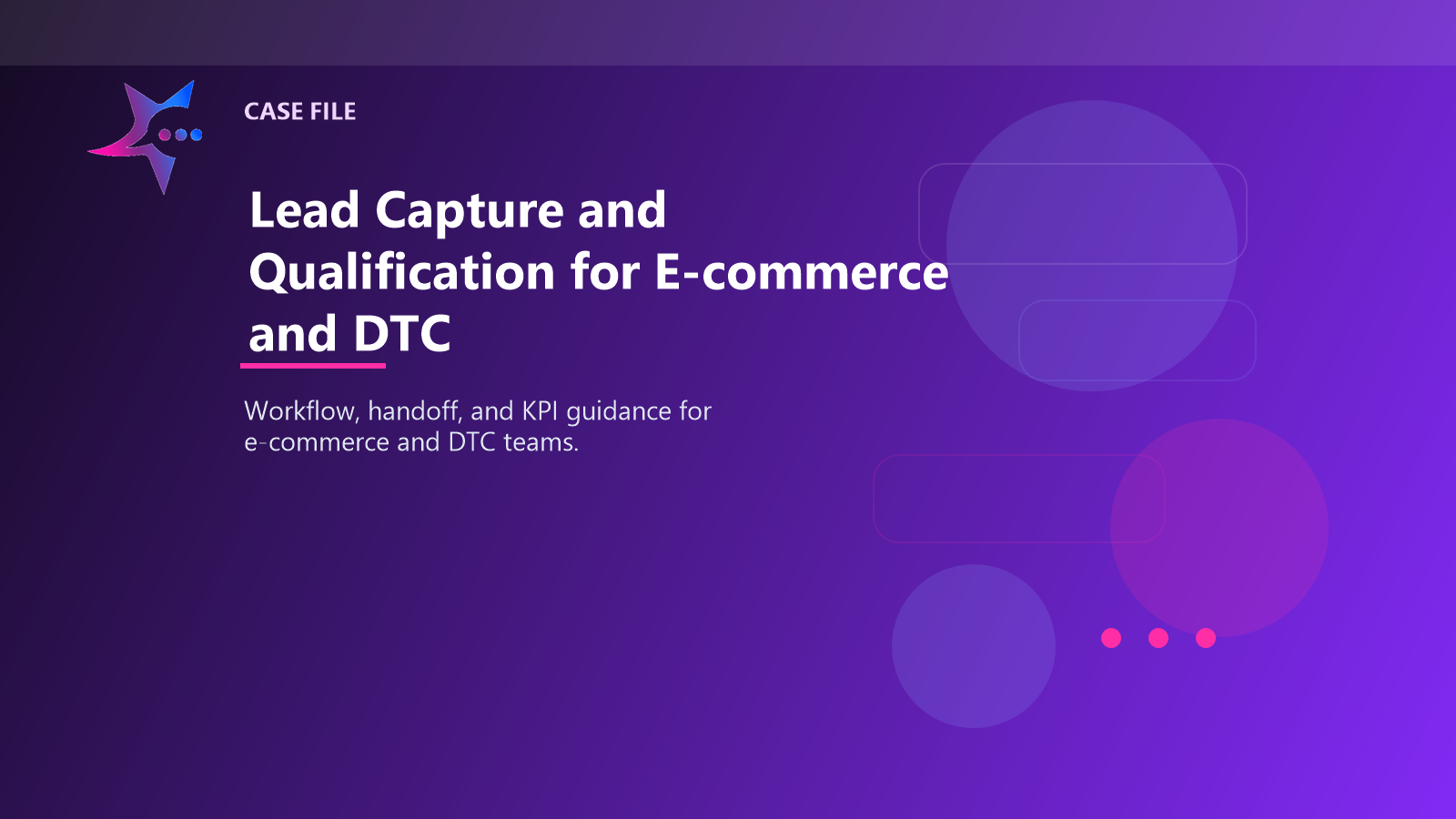Lead Capture and Qualification for E-commerce and DTC case illustration