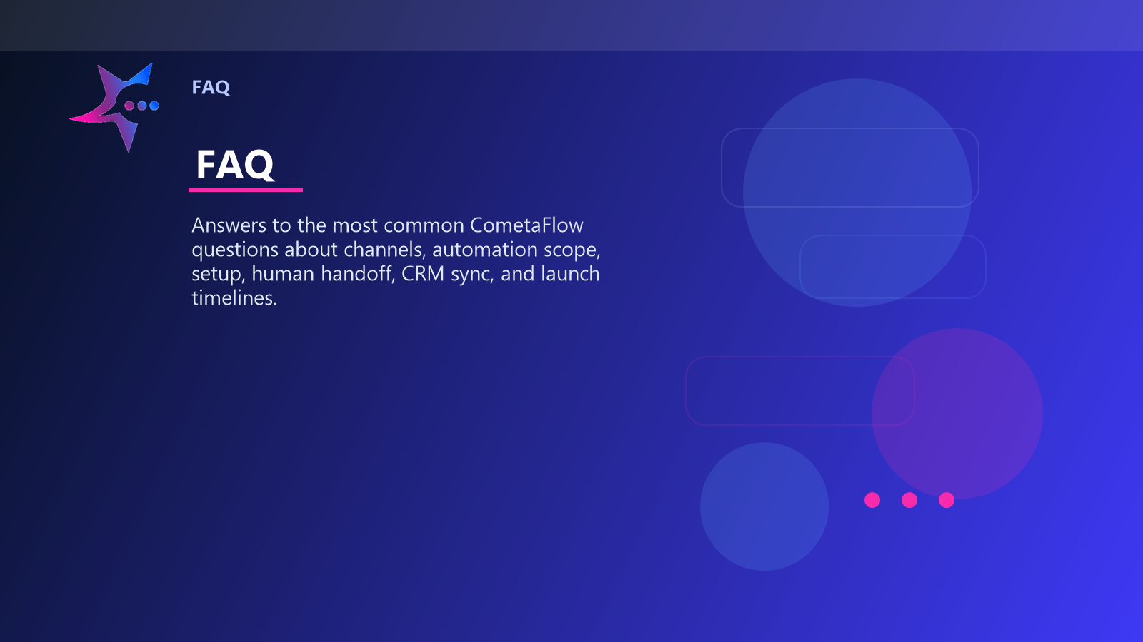 CometaFlow frequently asked questions banner