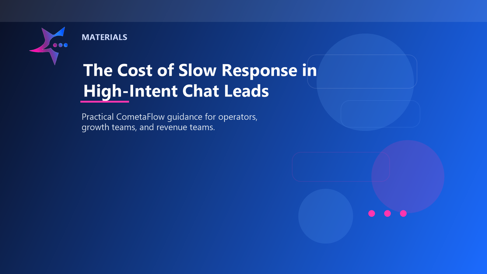 The Cost of Slow Response in High-Intent Chat Leads - Materials for CometaFlow