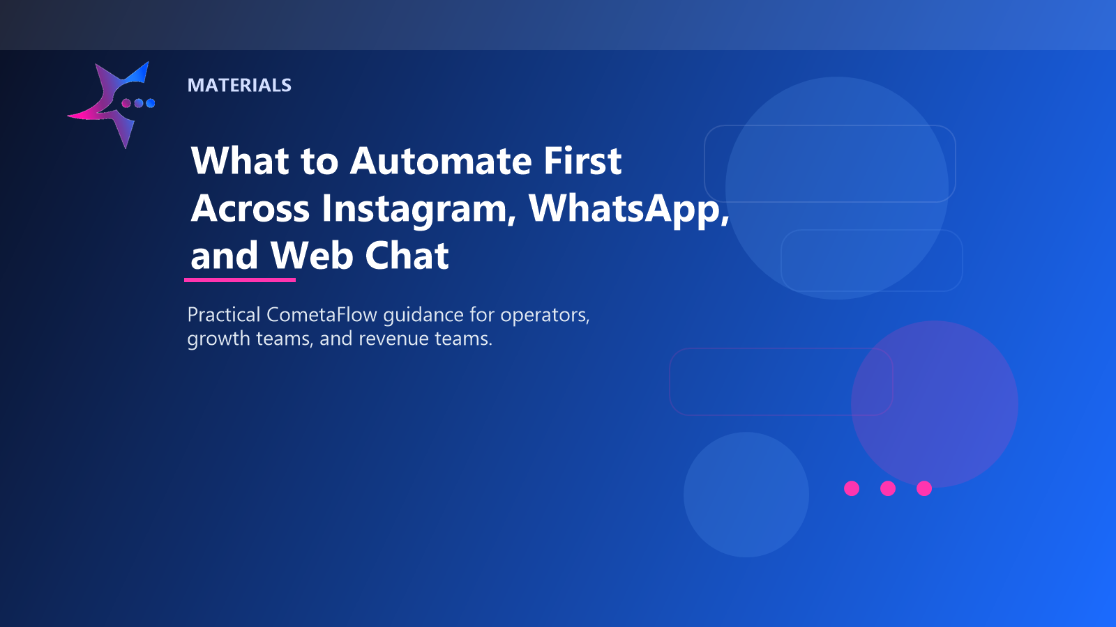What to Automate First Across Instagram, WhatsApp, and Web Chat - Materials for CometaFlow